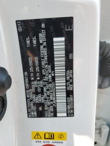 2017 LEXUS RX 350 BAS JTJBZMCAXH2022501