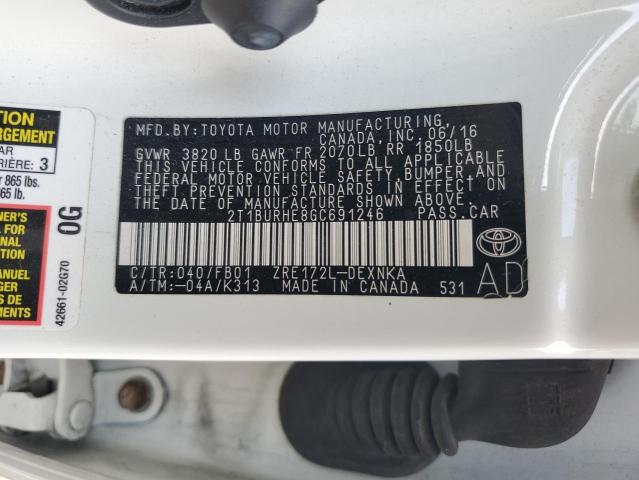2016 TOYOTA COROLLA L - 2T1BURHE8GC691246