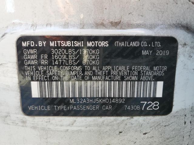 2019 MITSUBISHI MIRAGE ES ML32A3HJ5KH014892
