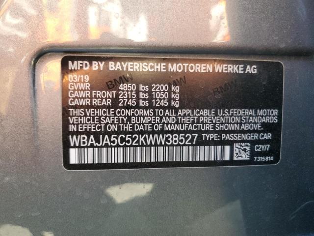 2019 BMW 530 I WBAJA5C52KWW38527