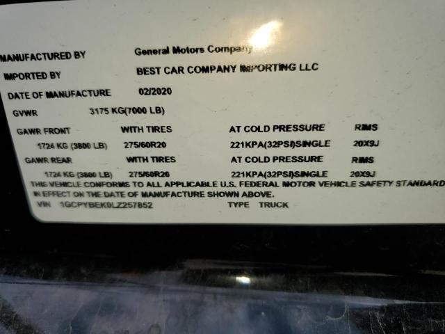 2020 CHEVROLET SILVERADO 1GCPYBEK0LZ257852