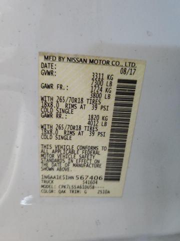 2017 NISSAN TITAN SV 1N6AA1E51HN567406