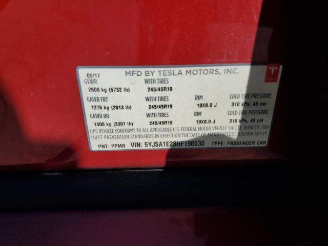 2017 TESLA MODEL S 5YJSA1E23HF198530