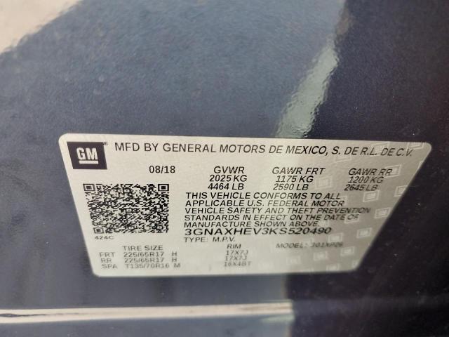 2019 CHEVROLET EQUINOX LS 3GNAXHEV3KS520490