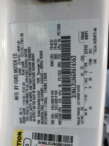 2016 LINCOLN MKZ HYBRID - 3LN6L2LU6GR616562