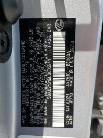2020 LEXUS ES 300H 58AD21B16LU005941