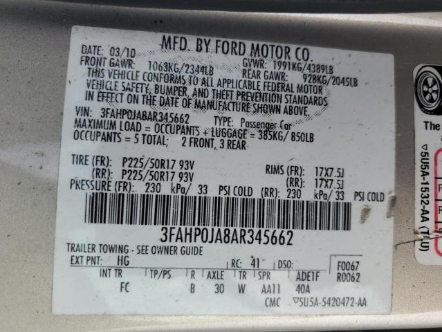 2010 FORD FUSION SEL #3292464715