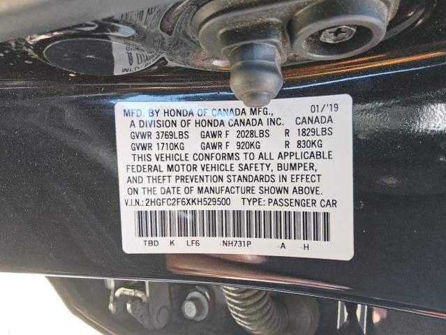 2019 HONDA CIVIC LX 2HGFC2F6XKH529500