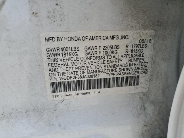 2018 ACURA ILX BASE W 19UDE2F38JA008182