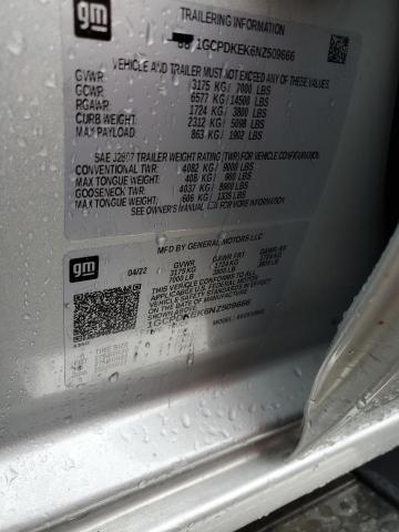 2022 CHEVROLET SILVERADO K1500 LT-L 1GCPDKEK6NZ509666