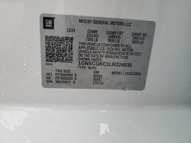 2020 CHEVROLET SUBURBAN C 1GNSCGKC1LR224935