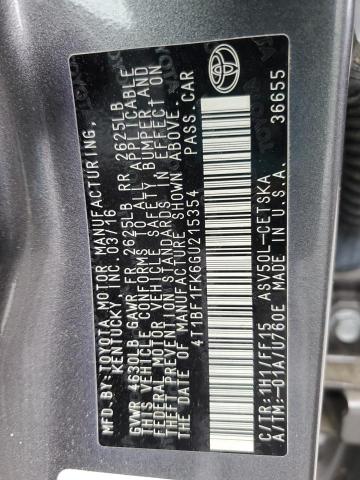 2016 TOYOTA CAMRY LE 4T1BF1FK6GU215354
