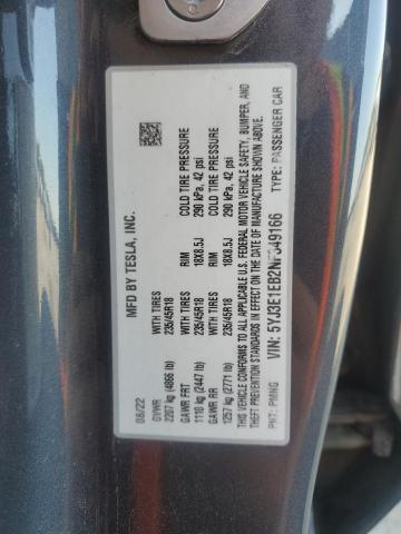 2022 TESLA MODEL 3 5YJ3E1EB2NF349166