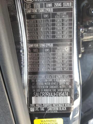 2018 LAND ROVER DISCOVERY SALCR2RX4JH749474