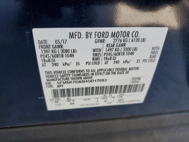 2017 FORD EXPLORER X 1FM5K7D85HGD17053