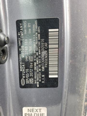 2017 HYUNDAI VELOSTER - KMHTC6AD6HU305916