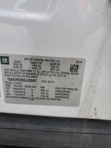 2016 GMC ACADIA SLT 1GKKVRKD8GJ285487