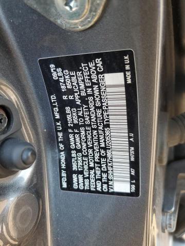 2020 HONDA CIVIC EXL SHHFK7H86LU205365