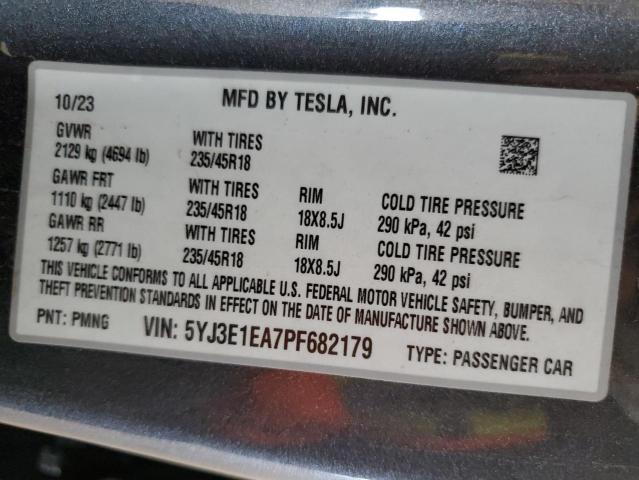 2023 TESLA MODEL 3 5YJ3E1EA7PF682179
