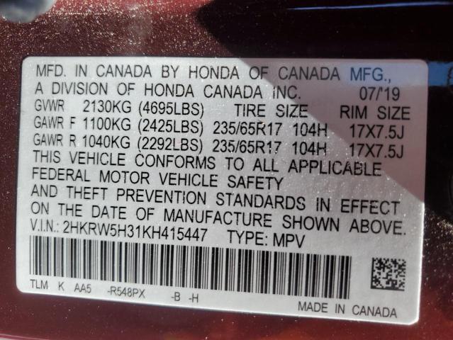 2019 HONDA CR-V LX - 2HKRW5H31KH415447