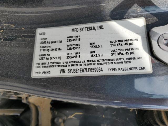 2020 TESLA MODEL 3 5YJ3E1EA7LF659964