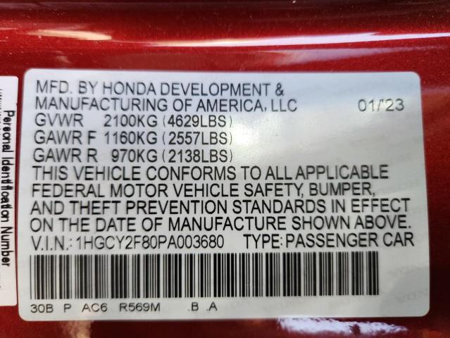2023 HONDA ACCORD TOURING HYBRID 1HGCY2F80PA003680