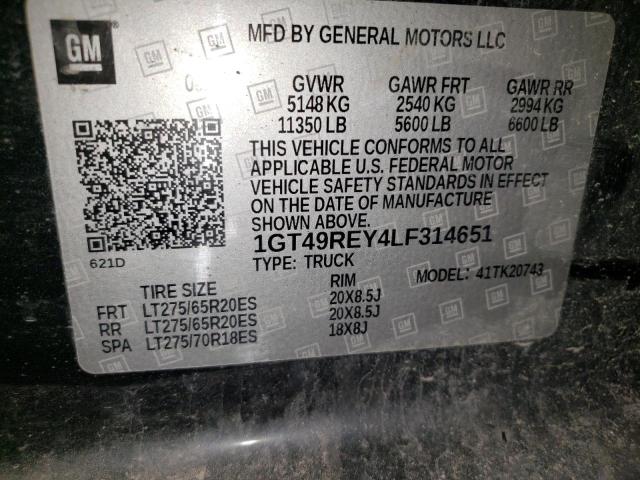 2020 GMC SIERRA K25 1GT49REY4LF314651