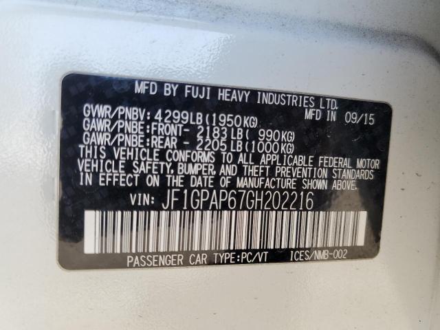 2016 SUBARU IMPREZA SP JF1GPAP67GH202216