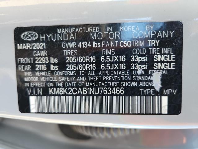 2022 HYUNDAI KONA SEL KM8K2CAB1NU763466