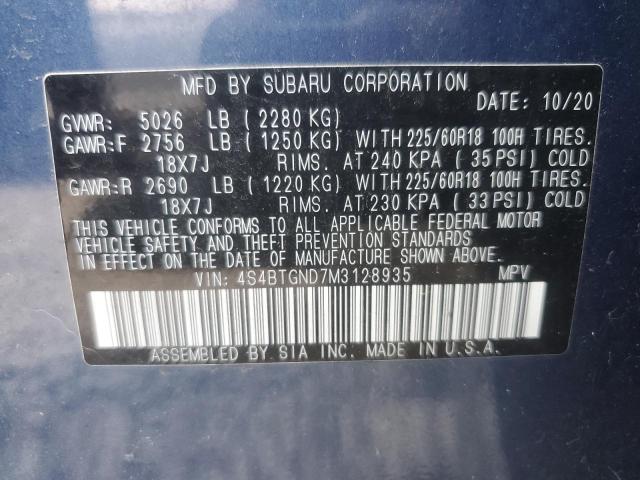 2021 SUBARU OUTBACK LI 4S4BTGND7M3128935