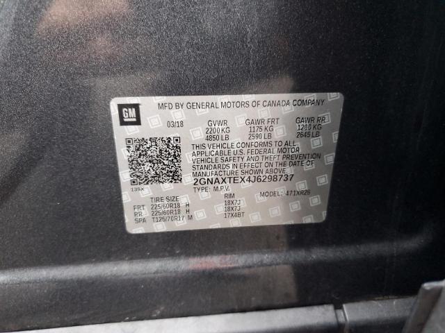 2018 CHEVROLET EQUINOX LT 2GNAXTEX4J6298737