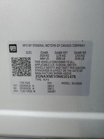 2022 CHEVROLET EQUINOX PR 2GNAXNEV5N6101476