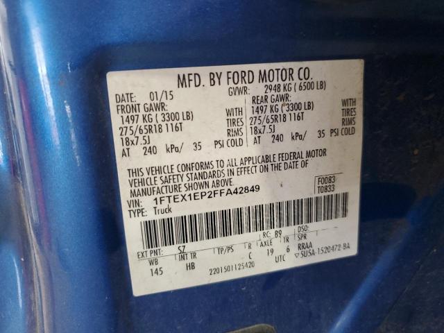 2015 FORD F150 SUPER 1FTEX1EP2FFA42849