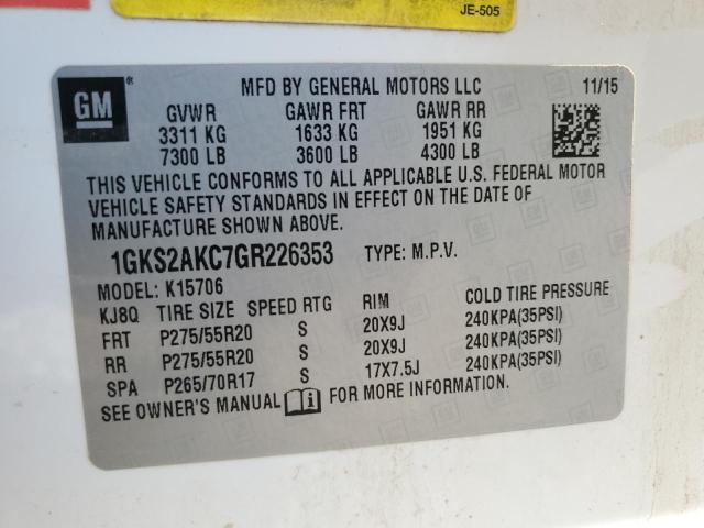 2016 GMC YUKON SLE 1GKS2AKC7GR226353