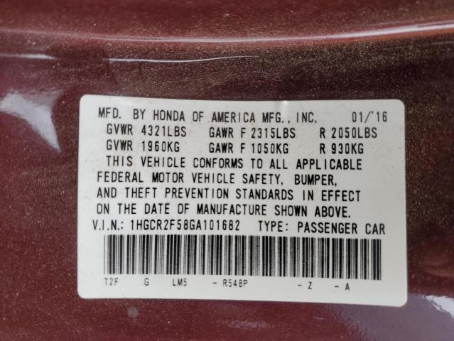 2016 HONDA ACCORD SPO 1HGCR2F58GA101682