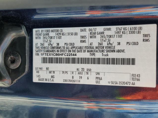 2017 FORD F150 SUPER - 1FTEX1C86HFC22544