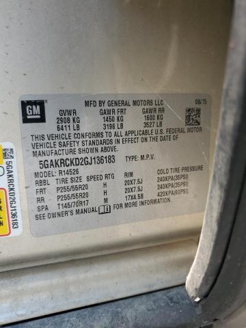 2016 BUICK ENCLAVE 5GAKRCKD2GJ136183