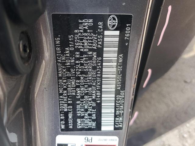 2015 TOYOTA CAMRY LE 4T4BF1FK9FR475476