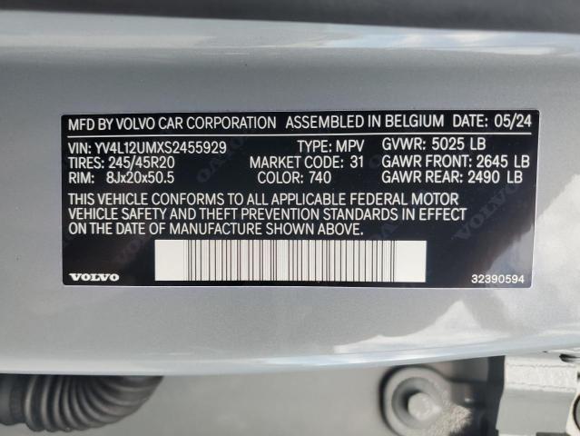 2025 VOLVO XC40 ULTRA YV4L12UMXS2455929