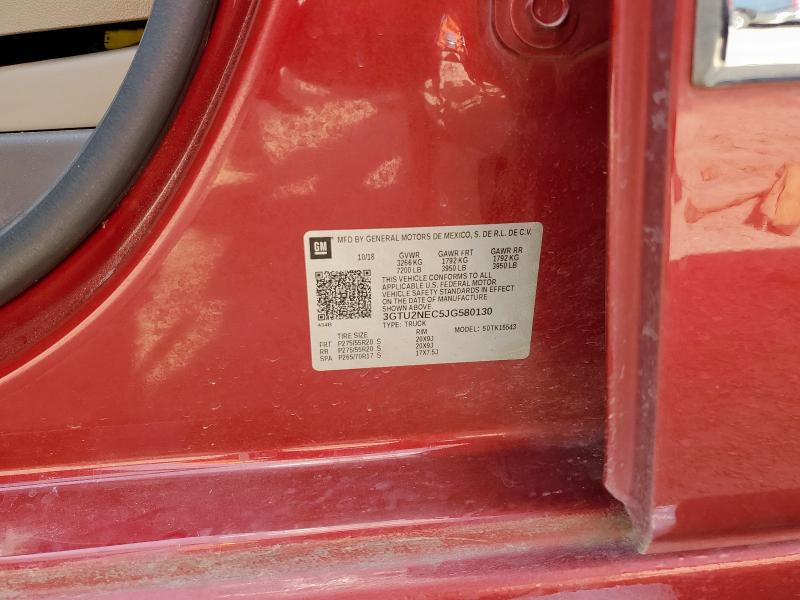 2018 GMC SIERRA K1500 SLT 3GTU2NEC5JG580130