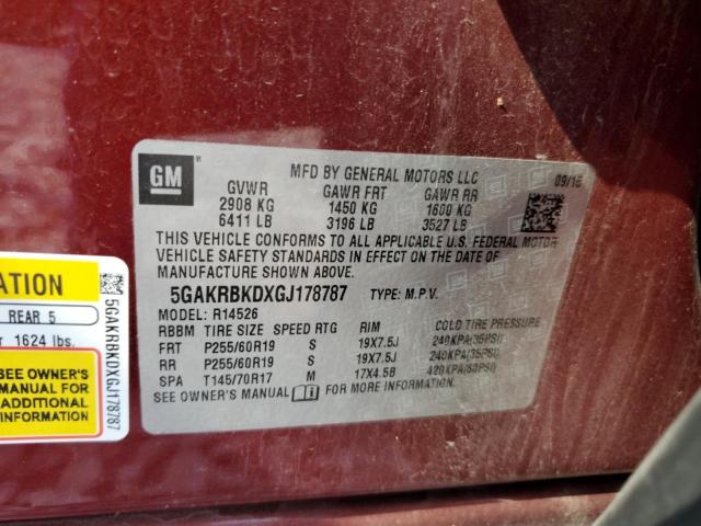 2016 BUICK ENCLAVE 5GAKRBKDXGJ178787