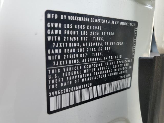 2025 VOLKSWAGEN TAOS S 3VV5C7B26SM014829