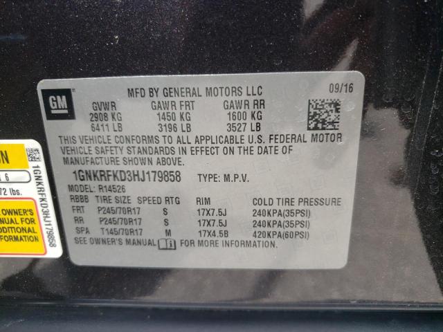 2017 CHEVROLET TRAVERSE L - 1GNKRFKD3HJ179858