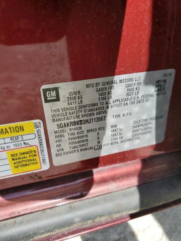 2017 BUICK ENCLAVE 5GAKRBKD3HJ113667