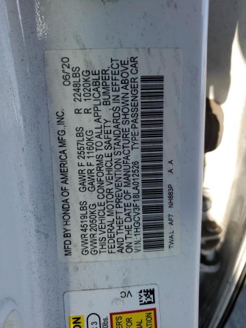 2020 HONDA ACCORD HYB 1HGCV3F18LA012526