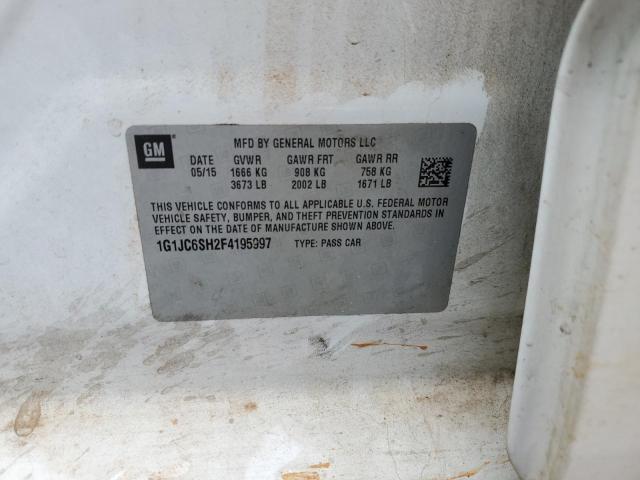 2015 CHEVROLET SONIC LT 1G1JC6SH2F4195997