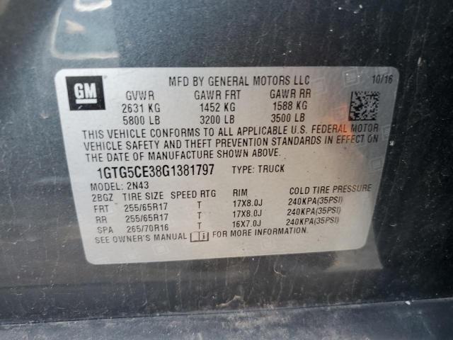 2016 GMC CANYON SLE 1GTG5CE38G1381797