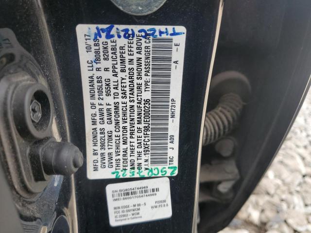 2018 HONDA CIVIC TOUR 19XFC1F98JE000236