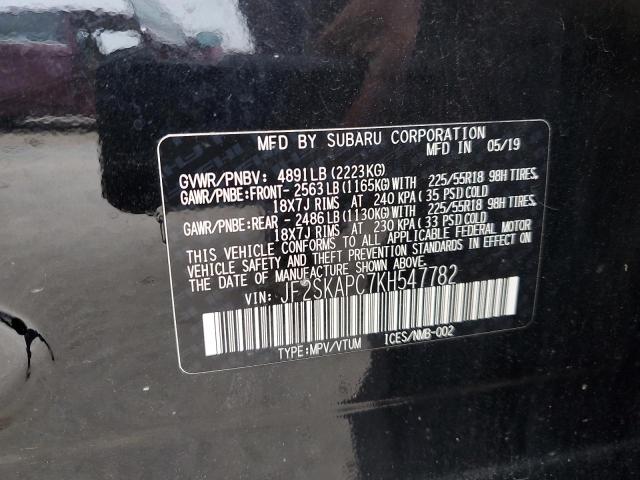 2019 SUBARU FORESTER S JF2SKAPC7KH547782