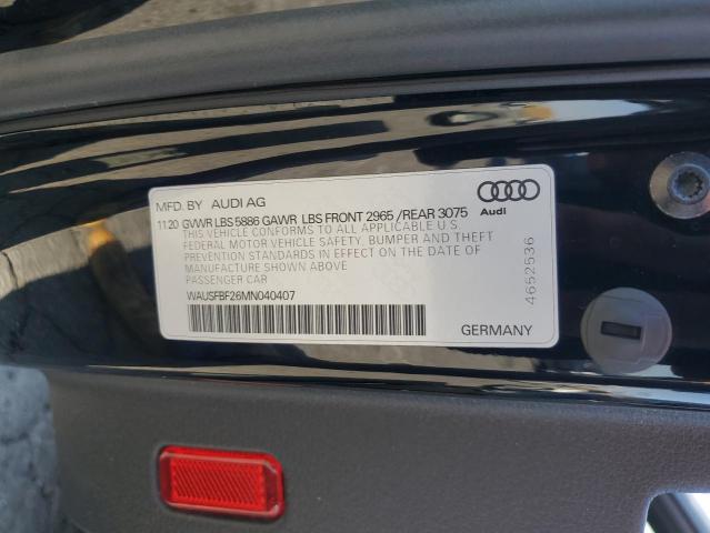 2021 AUDI S7 PRESTIG WAUSFBF26MN040407